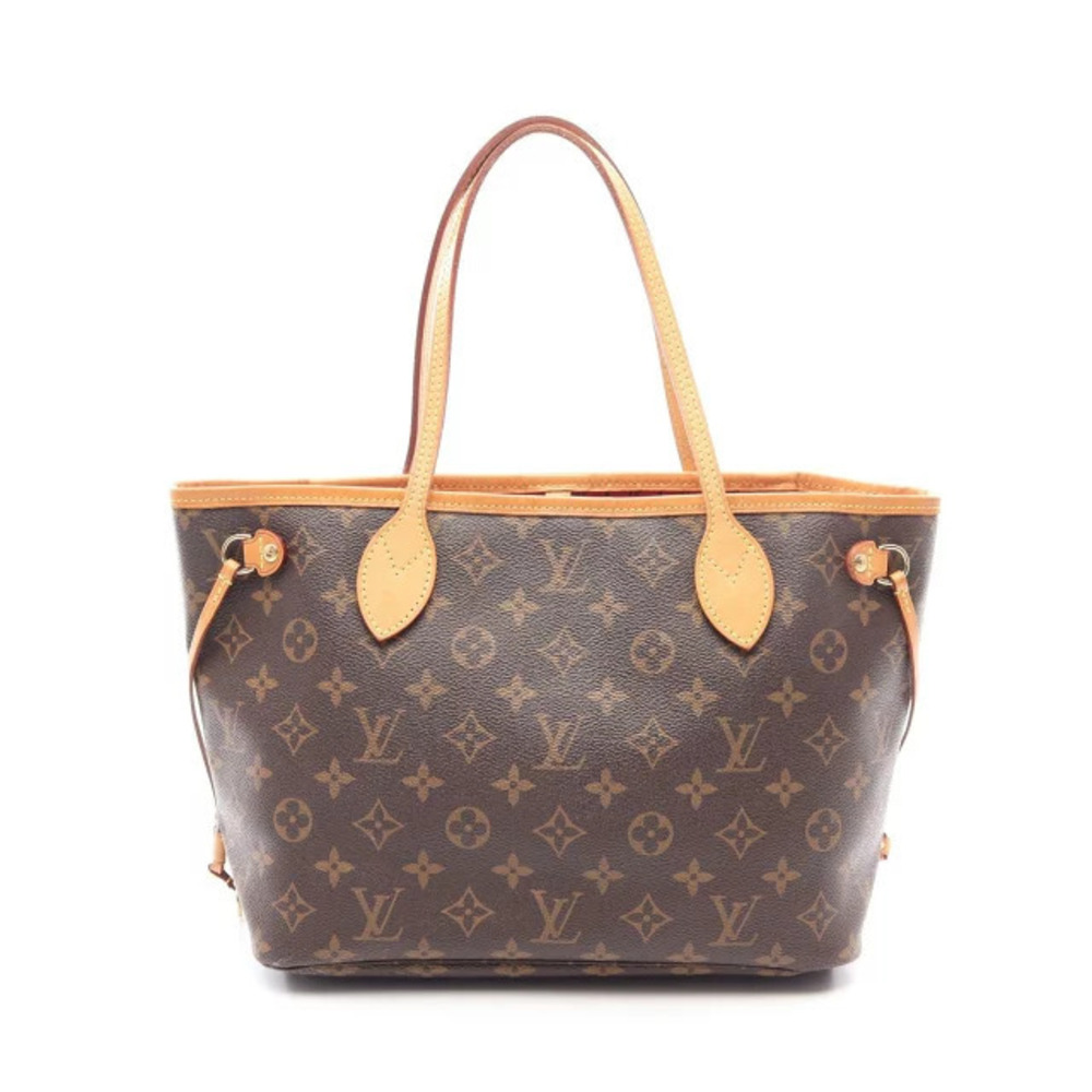 Louis Vuitton Neverfull Tote Bag Canvas Leather Monogram Brown